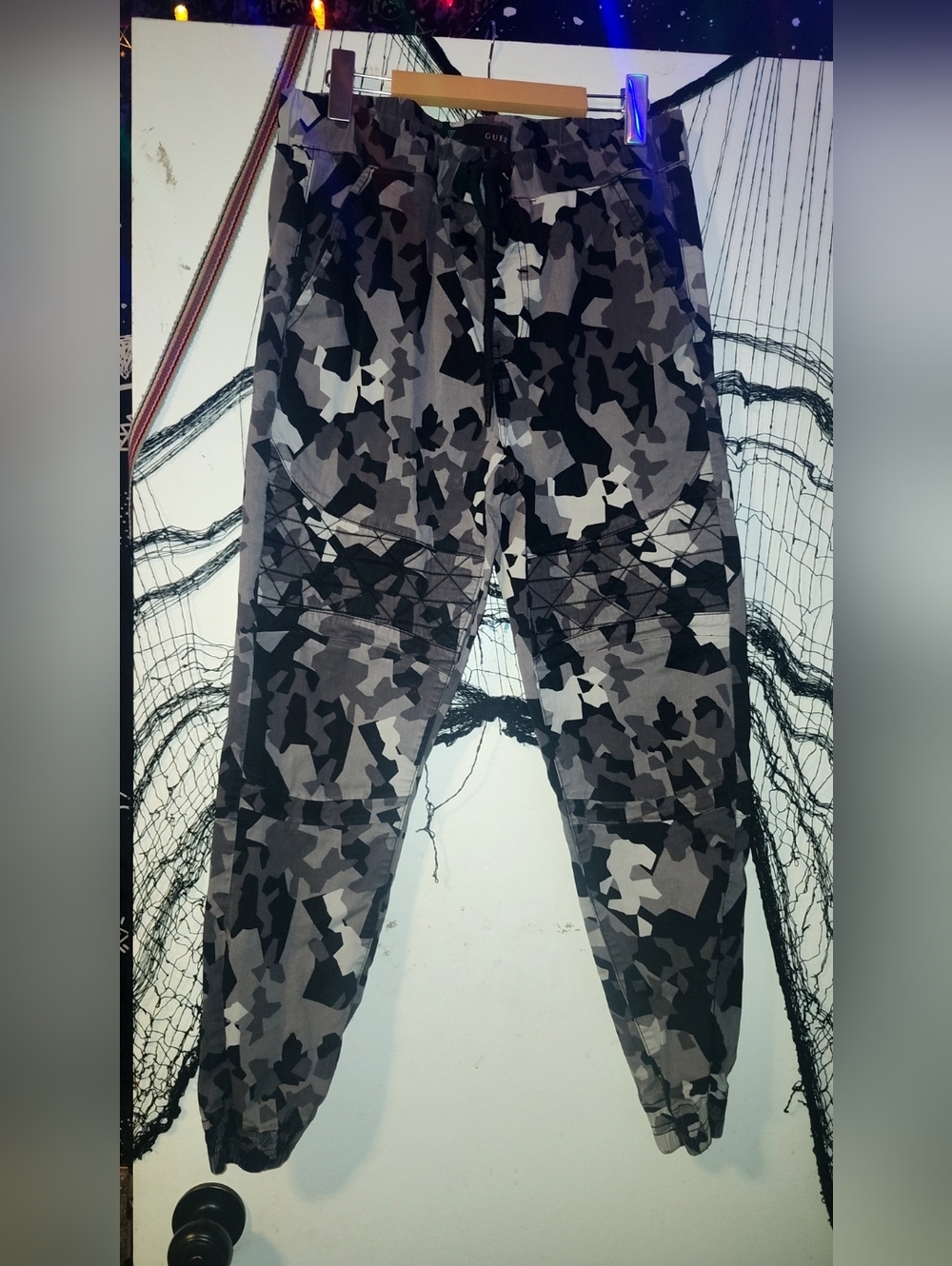 Guess Gray & Black Camo Joggers